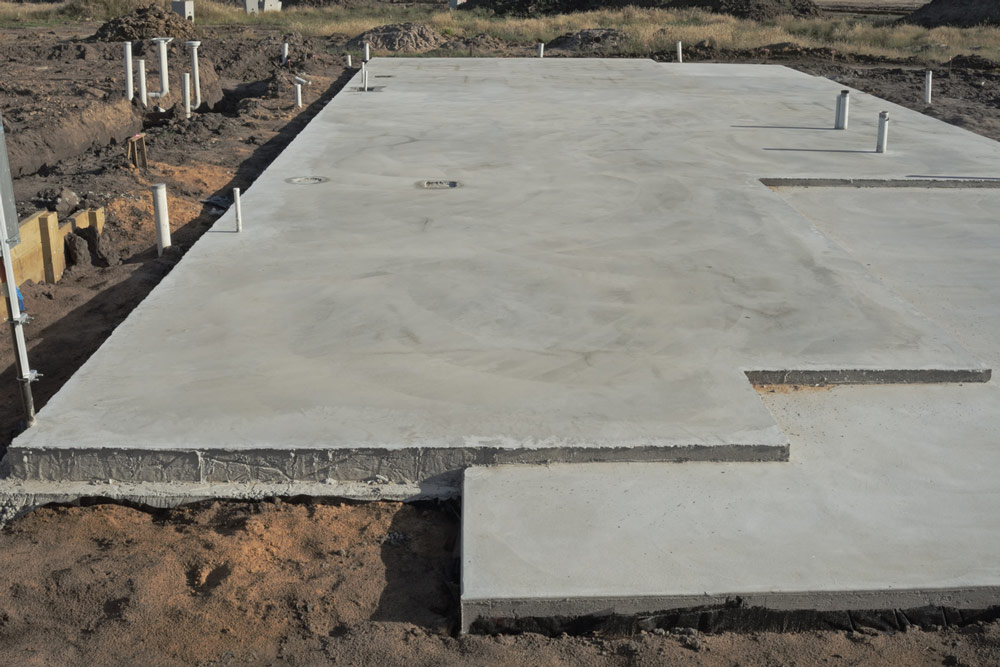 Concrete Slab foundation on an ongoing construction site
